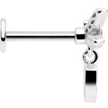 Load image into Gallery viewer, 16G 5/16 Pink Gem Swank Dragonfly Dangle Labret Monroe Tragus