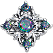 Load image into Gallery viewer, 20G 7mm Vitrail CZ Gem Beauty Cross L Shape Nose Ring