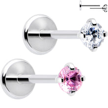 Load image into Gallery viewer, 2.5mm Gem Flat Back Earring Threadless Push In Stud 20G