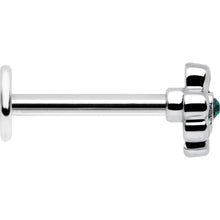Load image into Gallery viewer, 16G 5/16 Green Gem Heart Shamrock St Patricks Labret Monroe Tragus