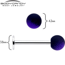 Load image into Gallery viewer, 16G 3/8 Ombre Purple Black Soft Finish Labret Monroe Tragus