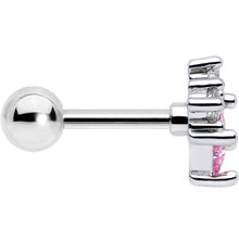 Load image into Gallery viewer, 16G 1/4 Pink Clear CZ Gem Rhombus Riot Cartilage Tragus Earring