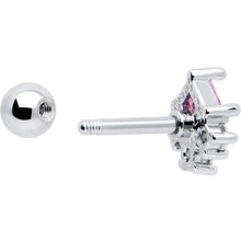 Load image into Gallery viewer, 16G 1/4 Pink Clear CZ Gem Rhombus Riot Cartilage Tragus Earring