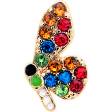 Load image into Gallery viewer, 16G 5/16 Red Blue Gem Gold Tone Butterfly Labret Monroe Tragus