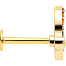 Load image into Gallery viewer, 16G 5/16 Red Blue Gem Gold Tone Butterfly Labret Monroe Tragus