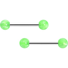 Load image into Gallery viewer, 14G 9/16 Color Acrylic Ball Ends Barbell Nipple Ring Set