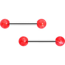 Load image into Gallery viewer, 14G 9/16 Color Acrylic Ball Ends Barbell Nipple Ring Set