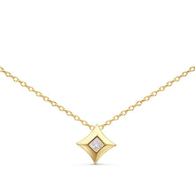 Load image into Gallery viewer, 10K Yellow Gold 1/5 Cttw Bezel Set Princess Diamond Kite Shaped Solitaire Pendent Necklace