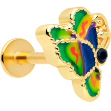 Load image into Gallery viewer, 16G 5/16 Gold Tone Butterfly Colors Labret Monroe Tragus