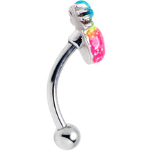 Load image into Gallery viewer, 16G 5/16 Hot Tropical Pineapple Curved Eyebrow Ring