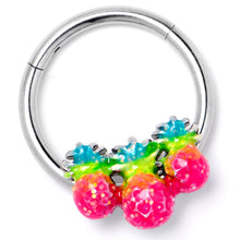 Load image into Gallery viewer, 16G 3/8 Hot Tropical Pineapples Hinged Segment Ring