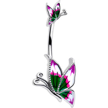 Load image into Gallery viewer, Profile Butterflies Double Mount Belly Ring