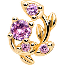Load image into Gallery viewer, 20G 7mm Pink Gem Gold Tone Twining Vine L Shape Nose Ring