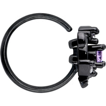 Load image into Gallery viewer, 20G 5/16 Purple Gem Black Twining Vine Nose Hoop