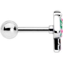 Load image into Gallery viewer, 16G 1/4 Aurora Gem Fanciful Green Mushroom Cartilage Tragus Earring