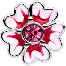 Load image into Gallery viewer, 20G 5/16 Pink CZ Gem Dainty Pink Flower L Shape Nose Ring