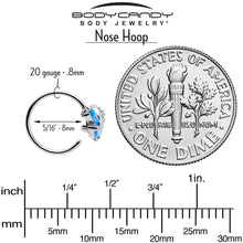 Load image into Gallery viewer, 20G 5/16 Blue CZ Gem Swirl Fan Nose Hoop
