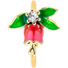 Load image into Gallery viewer, 20G 5/16 Clear CZ Gem Gold Tone Bell Flower Nose Hoop