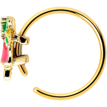 Load image into Gallery viewer, 20G 5/16 Clear CZ Gem Gold Tone Bell Flower Nose Hoop
