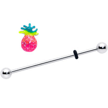 Load image into Gallery viewer, 14G Hot Tropical Pineapple Industrial Barbell 38mm