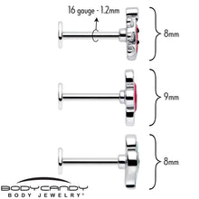 Load image into Gallery viewer, 16G 5/16 Ladybug Hippie Flower Labret Monroe Tragus Set of 3