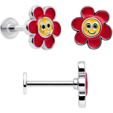 Load image into Gallery viewer, 16G 5/16 Ladybug Hippie Flower Labret Monroe Tragus Set of 3