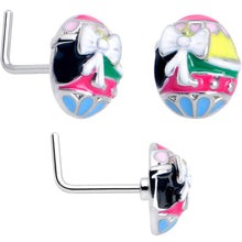 Load image into Gallery viewer, 20G 7mm Easter Egg Bunny L Shape Nose Ring Set of 3