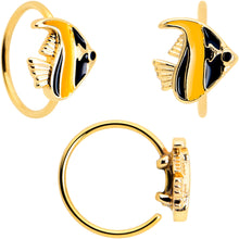 Load image into Gallery viewer, 20G 5/16 Gold Tone Tropical Fish Nose Hoop Set of 3