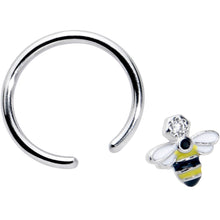 Load image into Gallery viewer, 16G 3/8 Clear CZ Gem Bee Sweet BCR Captive Ring
