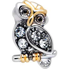 Load image into Gallery viewer, 20G 7mm Clear Gem Evening Owl L Shape Nose Ring