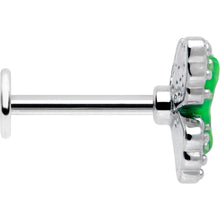 Load image into Gallery viewer, 16G 5/16 Butterfly Green Splash Labret Monroe Tragus