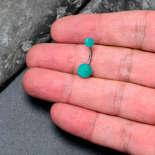 Load image into Gallery viewer, Opaque Teal Green Ends Belly Ring