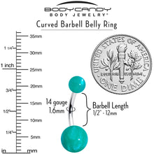 Load image into Gallery viewer, Opaque Teal Green Ends Belly Ring