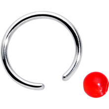 Load image into Gallery viewer, 16G 3/8 Simple Opaque Bright Red Ball BCR Captive Bead Ring
