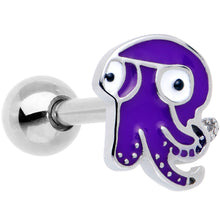 Load image into Gallery viewer, Purple Octopus Barbell Tongue Ring