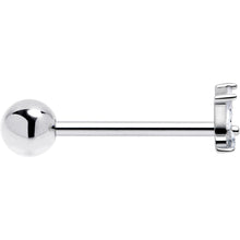 Load image into Gallery viewer, Clear CZ Gem Open Wing Butterfly Barbell Tongue Ring