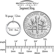 Load image into Gallery viewer, 16G Clear Cubic Zirconia Forward Facing Hinged Segment Ring