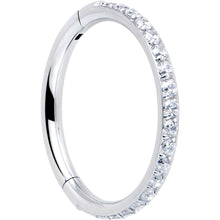 Load image into Gallery viewer, 16G Clear Cubic Zirconia Forward Facing Hinged Segment Ring