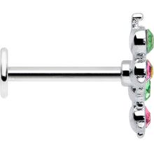Load image into Gallery viewer, 16G 5/16 Green Pink Gem Caterpillar Labret Monroe Tragus