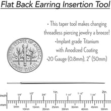Load image into Gallery viewer, Flat Back Earring Insertion Tool - Silver Titanium
