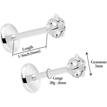 Load image into Gallery viewer, 3mm CZ Star Flat Back Stud Earrings - 1 Pair