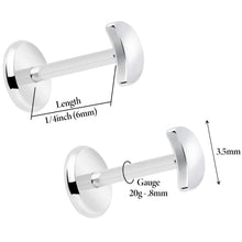 Load image into Gallery viewer, 4mm Crescent Moon Flat Back Stud Earrings - 1 Pair
