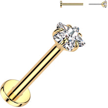 Load image into Gallery viewer, 20G 5/16 3mm CZ Star Gold PVD Medical Grade Titanium Flat Back Earring