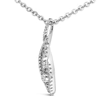 Load image into Gallery viewer, Sterling Silver 1/3 Cttw Diamond Swirl Teardrop Pendant Necklace