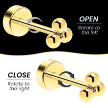 Load image into Gallery viewer, 14k Yellow Gold Plated 3mm Trinity Ball Flat Back Stud Earrings - 1 Pair