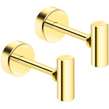 Load image into Gallery viewer, 14k Yellow Gold Plated Straight Barbell Ball Flat Back Stud Earrings - 1 Pair