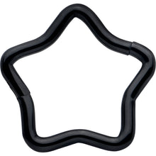 Load image into Gallery viewer, 16G 5/16 Black Star Shaped Hinged Segment Ring