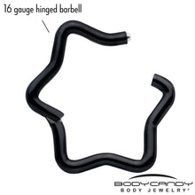 Load image into Gallery viewer, 16G 5/16 Black Star Shaped Hinged Segment Ring