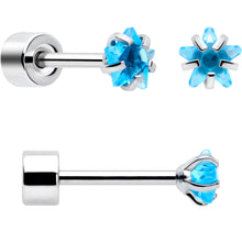 Load image into Gallery viewer, Blue Star CZ Flat Back Stud Earrings - 3 Pairs