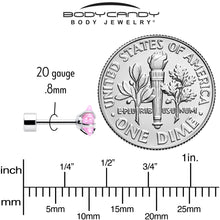 Load image into Gallery viewer, Pink Star CZ Flat Back Stud Earrings - 3 Pairs